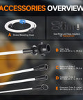 FOUR UNCLES 6.5L oil extractor kit: brake bleeding hose, main tube, three extension tubes, seals/adapters