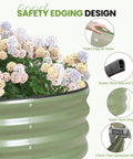 Round Raised Garden Bed Set Of Two 3x3x1 Ft Heavy Duty Galvanized Steel Planter Boxes With Rubber Edge Trim For Outdoor Gardens