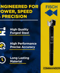 Badass Heavy Duty Forstner Drill Bit Rock Solid High Speed Steel Woodworking Tool Precision Center Point Cutting Edge Smooth As Butter displayed on a blue background.