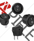 10 Pack KCD1 Mini Round Rocker Switches SPST On Off Snap In With 200mm Pre Wired Wires For Car Boat Auto Use 2 Pin Mount 6A 250V 10A 125V 12V DC Nylon PA66 Durable Tough, black round switch