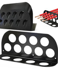 Hadwoer Cable Chase Wire Bracket 10 Pack NM Cable Organizer With 13 Holes To Keep Wiring Clean And Neat Easy Install Electrical Wire Holder For Home Projects Secure NMSC Stacker Solution, showing black iron brackets with 13 holes for wire organization.