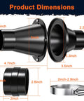 Product dimensions of No Sweat 2.5 Inch Magnetic Dust Collection Fittings Quick Connect Switching Kit for Shop Vac Hose.