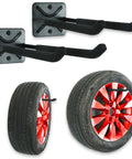 Heavy Duty Wall Mount Garage Hooks 12.4 Inch Long Steel Storage Hangers Rubber Coated Non Slip With Tire