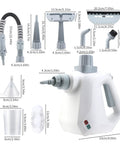 Powerful 1000W Handheld Steam Cleaner Straight Up Ditches Grease And Grime From Kitchens Cars And Bathrooms High Pressure Heavy Duty Cleaning Tool with various attachments.