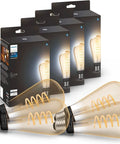 Smart Filament LED Bulbs 4 Pack 40W Equivalent ST19 E26 Indoor White Ambiance Warm To Cool Light 550LM Control With Hue App