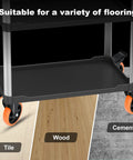 5-Inch Stem Caster Wheels With Brakes shown on cart suitable for tile, wood, and cement floors