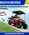 Ezgo Txt Gas Golf Cart Drive Belt and Starter Belts Kit for 4 Cycle Golf Carts with red cart on hill