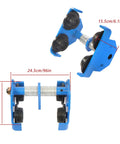 Manual Beam Pushing Trolley Up To 2200 Lbs 1 Ton For I-Beam Rails, dimensions shown in blue alloy steel.