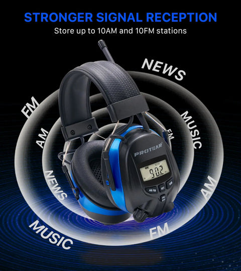 Digital AM FM Radio Headphones With 25dB Noise Reduction Ear Muffs Safe Hearing Protection For Lawn Mowing Construction Chainsaw