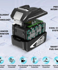 8000mAh Replacement Battery for Makita 18V Tools with exposed layers showcasing advanced technology and features