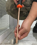 Man using 34 Piece Non Sparking Tool Set Pro Grade Kit flat screwdriver, beryllium copper, adjusting floor fixture.