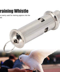 Stainless Steel Pigeon Training Whistle With Lanyard Portable Bird Whistle Crazy Loud Ultrasonic Tone For Homing Pigeons And Young Pigeons Safe Non Toxic Eco Friendly Durable And Easy To Carry with white pigeon