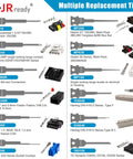 ST5349 Pin Removal Tool Kit With 24 Pieces Replacement Pin Extractor Tools for Deutsch, AMP TE, Molex, Delphi, JST, Harting Connectors