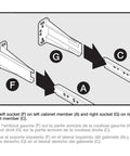 Diagram showing Face Frame Socket Set For Bottom Mount Drawer Slides White Finish Includes Left And Right Sockets And Mounting Hardware.