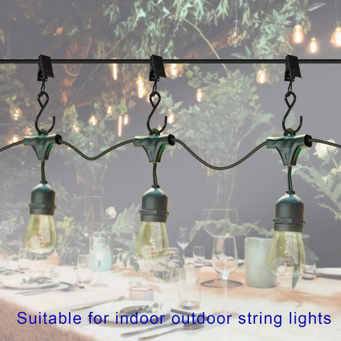 Stainless Steel S Hooks Curtain Clips 50 Pack For String Lights Photo Displays And Gutter Hangers Heavy Duty