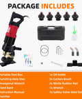 Beast 1400W Electric Hydraulic Hole Puncher, 22 Ton Portable Punch Tool With 5 Dies and accessories, displayed with tool kit