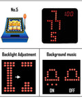 Game screen for Hands On Soldering Game Kit With Five Retro Classics In An Acrylic Case, USB Cable And Battery Box, showing buttons