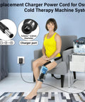 Woman using 12V Cold Therapy Charger Power Cord Replacement For Ossur Cold Rush Compact And Polar Active Ice 3.0, device in use