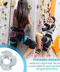Tough As Nails M12 T Nuts, 12 Pc Zinc Plated Steel Four Prong Blinds For Woodwork And Cabinetry, No Sweat Hardware Inserts. T nuts in climbing gear setting.
