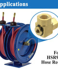 Half Inch NPT Female Swivel Fitting For HSR90 Hose Reel, Leak Proof Connection, Durable Replacement Part For Air Hose Reels, Compact 1.90 In Length By 1.69 In Height, 0.72 In OD, 1 Pack brass fitting on HSR90 reel