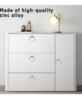 Cabinet with 8Pcs Modern Drop Ring Drawer Pull Handles Zinc Alloy 54mm Total Length Silver Tone