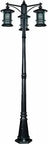 Treehouse Style 3 Light Outdoor Post Light Black With Clear Glass For Wet Locations, tall 82 inch post, 28 inch wide