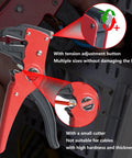 Automatic Wire Stripper And Cutter 7 Inch Eagle Nose Pliers with tension adjustment button in use