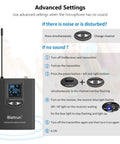 Advanced settings for UHF Wireless Lavalier Microphone System With 165 Foot Range Rechargeable Transmitter And Receiver One Quarter Inch Output Perfect For iPhone DSLR Camera YouTube Recording And Live PA Speaker Setups.