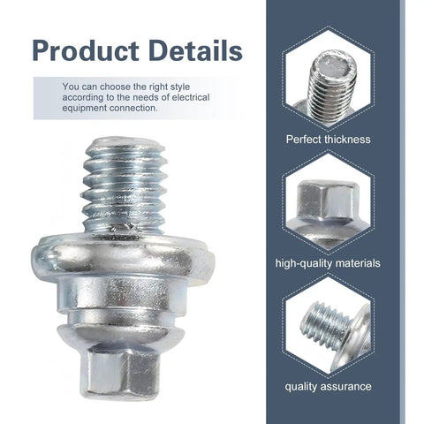 Battery Terminal Bolts 3/8-16 Post Extender Short Stud For GM Vehicles Side Terminal Screws Durable Zinc Coated Steel Battery Cable Stud Connector Replacement 2 Pack close-up view