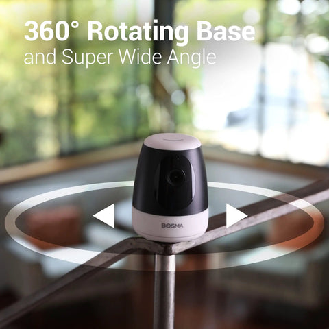 Pet Cam With 1080p WiFi Night Vision 360 Degree Wide View Rotating Base Two Way Audio Motion And Sound Alerts Local Storage