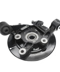 Front view of Rear Left Wheel Hub Bearing Steering Knuckle Assembly 698-413 Swap-In Ready Direct Fit Replacement for Ford Explorer.