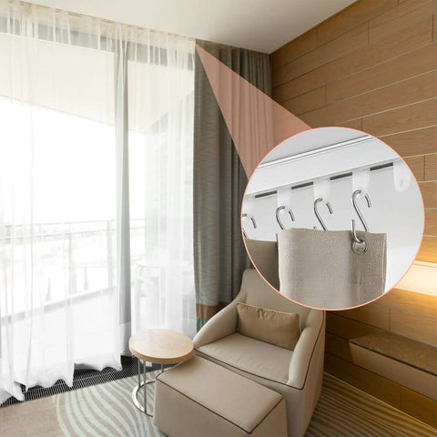 40 Pc Curtain Track Gliders White Plastic Slider Hooks For Window Curtains Easy Glide Lightweight Rail Sliders Traverse Rod Replacement Parts For Kitchen Bedroom And Bathroom on white rail