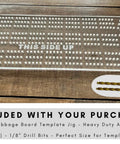 Keep It Simple And Nail The Layout With This Heavy Duty Acrylic Cribbage Template Router Jig Drilling Guide For Smooth Woodworking DIY Game Creations Today, showing jig with drill bits.