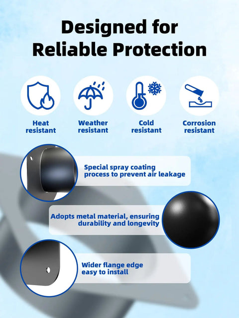 4 Inch Duct Connector Flange Metal Dryer Vent Fitting Square To Round Ducting Plate with heat, weather, and corrosion resistance