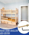 Bunk bed with 4 Piece Bunk Bed Bolts And Nuts Kit M6x70mm Hex Drive Socket Cap Hardware Replacement For Easy Assembly