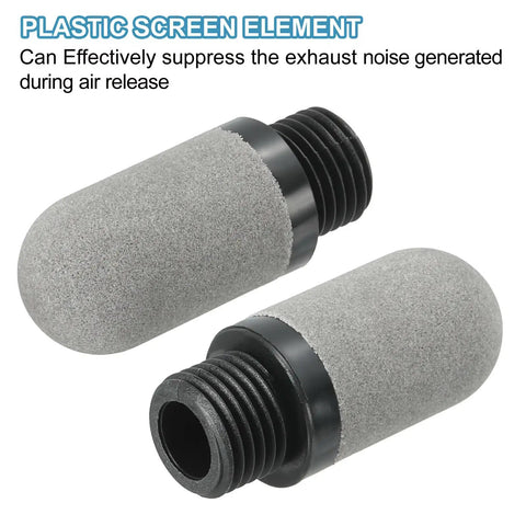 Two Pack Plastic Pneumatic Air Mufflers G One Quarter Inch Thread Exhaust Fittings Silence Baffle For Cylinders Oil Tanks And Air Tools
