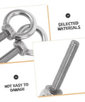Stainless Steel Eye Bolt M10x60 Kit With Nuts And Washers Heavy Duty Threaded Eye Bolts Built To Last For Deep Structures And Thick Materials Secure Hook Points Durable Hardware For Industrial Outdoor And Workshop Use, stainless steel eye bolt close-up