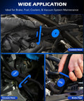 Long Reach Hose Pinch Off Pliers Set 3 Piece Pro Grade All In One Clamp Pliers in use on car hoses and pipes