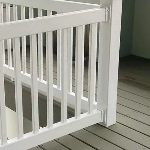 White Vinyl Fence Brackets 2 Inch By 3.5 Inch Slotted Handrail Kit With Screws For Decking And Railing Mount To Wall Or Any Flat Surface Easy Install No Fuss Pack Of 6