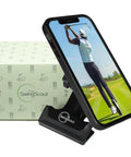 Golf Bag Phone Holder Clip On Mount With MagSafe Easy Quick Setup No Extra Gear Needed Sturdy Clip Fits Any Phone next to box
