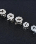 Close-up of DIY Furniture Cam Locks And Screws Kit, 150 To 200 Pcs Multi Size Zinc Alloy 3 In 1 Eccentric Hardware Set