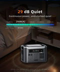 Straight Up Powerhouse Solar Generator With 200W Solar Panel Portable Power Station 3200W Ac Outlet 6400W Peak 2048Wh Lfp Battery 1800W Fast Charge Off Grid Camping Backup Expandable To 16Kwh Dead Simple Setup displayed with dB measurement.
