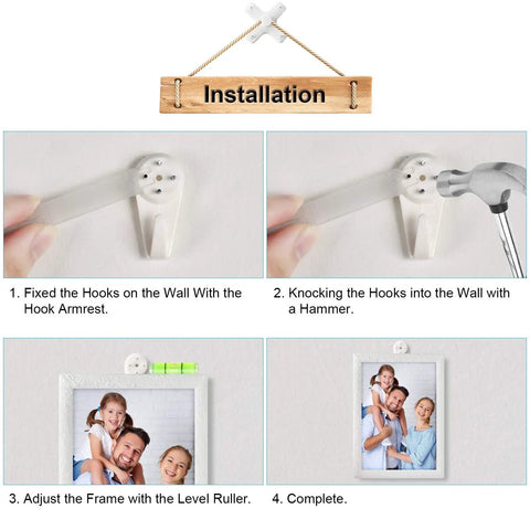 Picture Hanging Kit For Concrete And Cinder Block Walls 62 Piece No Drill No Damage System With 7 Hook Sizes Installation Guide