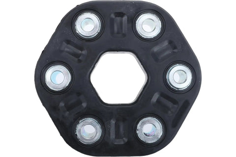 Driveshaft Flex Disc And Coupling For Beefy Performance Weather And Brake Heat Resistant Vibration Absorption OE Style Design With ABS Function Guaranteed Fitment 24 Month Unlimited Mileage Warranty black rubber disc with six metal bushings