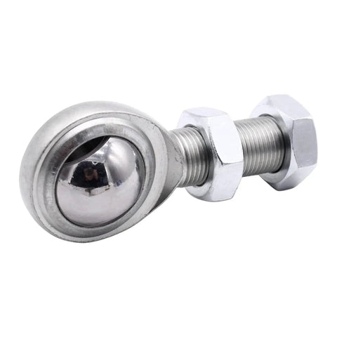 Beefy Heavy Duty Three Quarter Inch Steering Shaft Support Heim Joint Rod End Set For Universal Street Rod Applications 1045 Steel Body With RH Jam Nuts Two Piece Tight Tolerances Seven Thousandths Of An Inch. shown with RH jam nuts