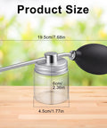 Multipurpose Powder Duster Applicator with Manual Spray Bottle for Home Garden Plant Care showing size dimensions.