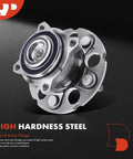 Rear Wheel Bearing And Hub Assembly 5 Lug Fit For Honda CRV 2007 To 2011, Accord Crosstour 2010 To 2011, Crosstour 2012 To 2015 FWD Only Replacement With Heavy Duty Ball Bearing showing high carbon steel material