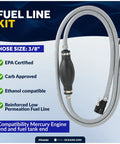 Mercury Engine End Compatible Boat Fuel Line Kit Three Eighths Inch By Six Foot, Leakproof Outboard Fuel Line With Pro Grade Primer Bulb