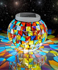 Color Changing Solar Powered Glass Ball Lights For Outdoor And Indoor Decor Mosaic Globe Lamp Waterproof Night Light