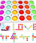 Super Soft Silicone Fidget Popper Blocks Keep Young Minds Busy Infinity DIY Shape Builder Totally Awesome For Phonics Sight Words And Relaxed Classroom Sensory Fun White set of colorful sensory cubes with letters and numbers